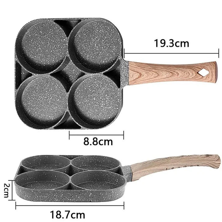 4-in-1 Nonstick Frying Pan with Wooden Handle